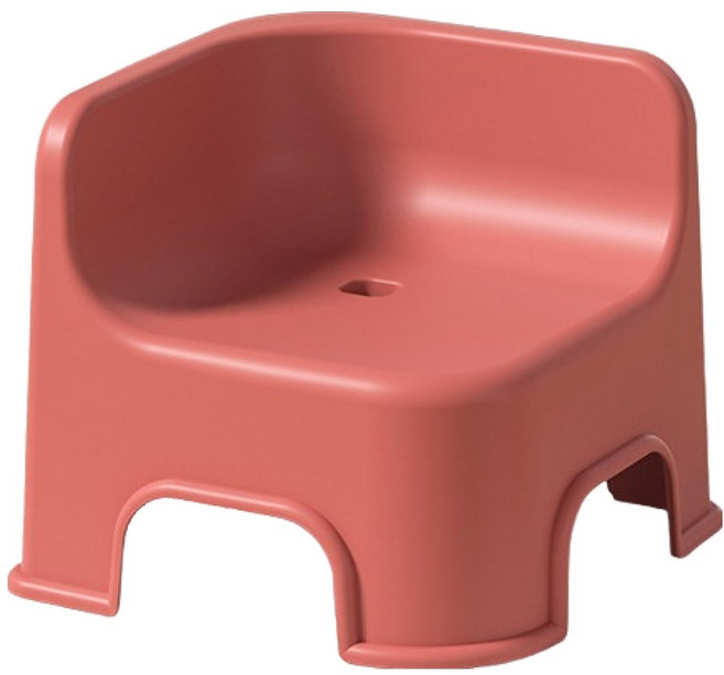 블럭마트 사각 등받이 욕실의자, 레드