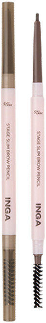 INGA Cosmetics STAGE 1mm 纖細眉筆, 灰棕色, 1個