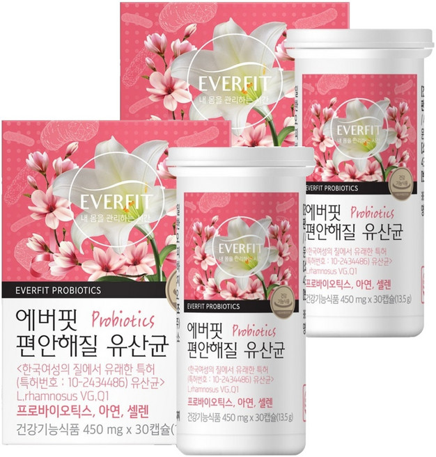 에버핏 편안해질 유산균 13.5g, 30정, 2개