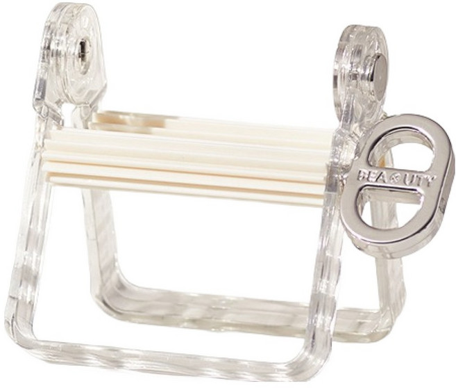 블럭마트 크리스탈 컬러 욕실 간편 치약짜개, 화이트, 1개