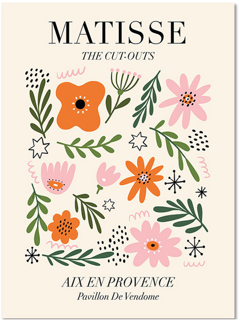 테리보 마티스 꽃 추상 포스터 7