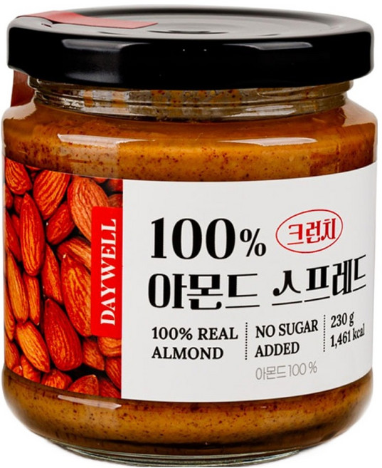 데이웰 100% 아몬드 스프레드 크런치 무가당, 230g, 1개