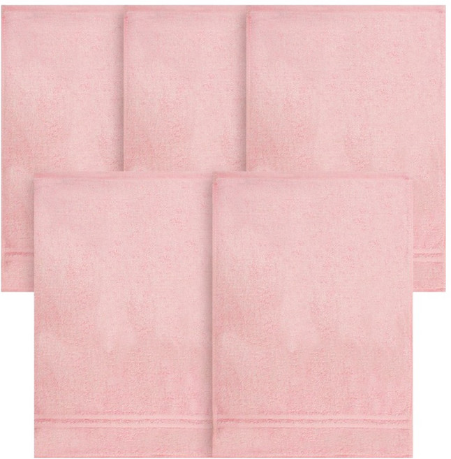 송월타월 심플 컬러 핸드타올 40g 30수 면사 28 x 40 cm, 분홍, 5개