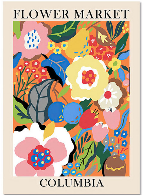 테리보 마티스 꽃 추상 포스터 8