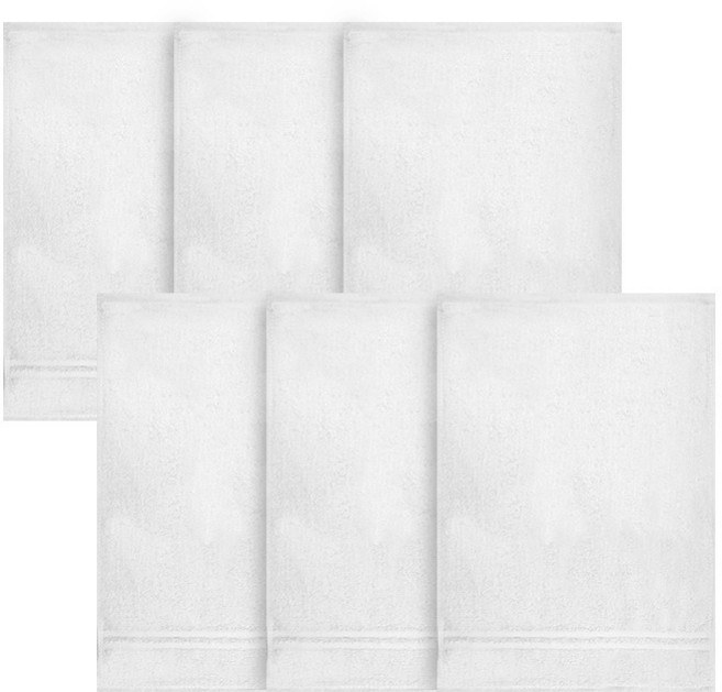 송월타월 심플 컬러 핸드타올 40g 30수 면사 28 x 40 cm, 하얀색, 6개