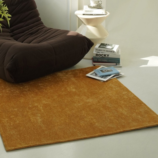 노크노크 셔닐 벨벳 컬러 방수 정사각 러그