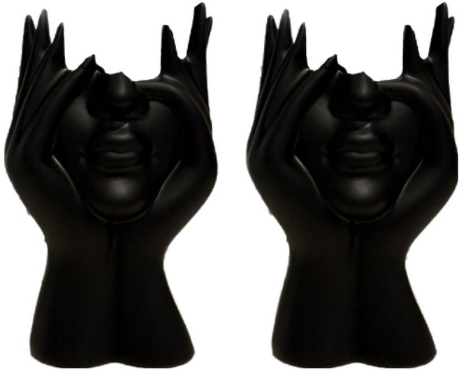 미르노아 뷰티우먼 세라믹 브러쉬꽂이 오브제 MMM3428 2p, 블랙