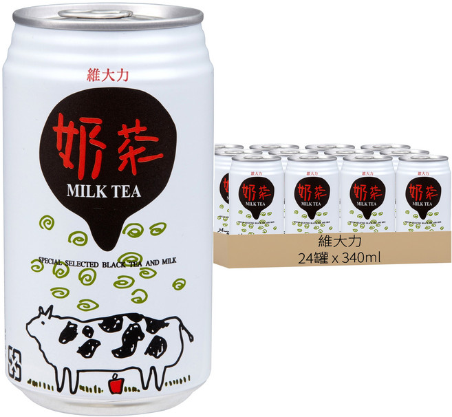 維大力 奶茶, 1箱, 24個裝, 340ml