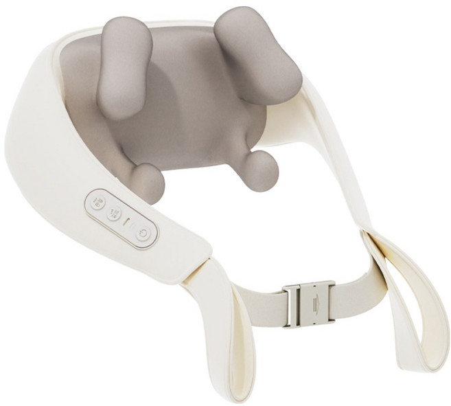 무아스 두드림 케어 무선 목 어깨 마사지기, 화이트, MM-N1