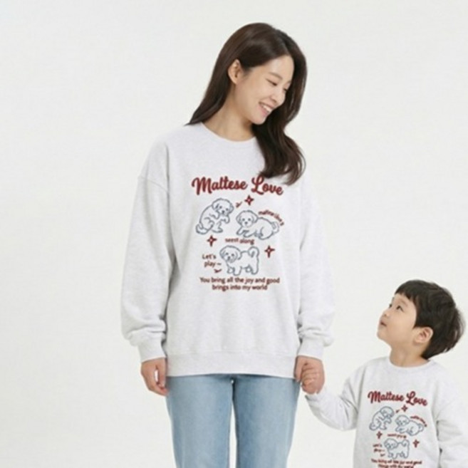 Little rabbit 親子款狗狗素描家庭上衣