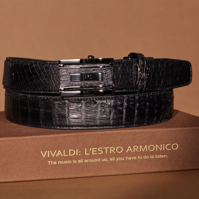 닥스 남성용 프리미엄 악어가죽 로고 자동벨트