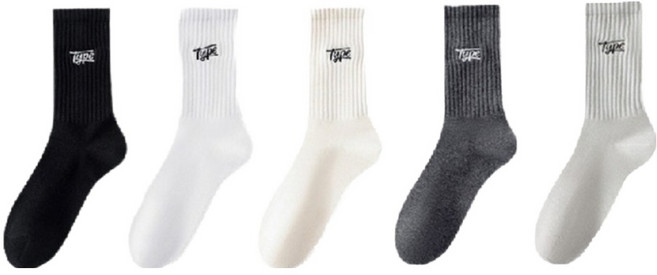 데이코지 발목 보호 장목 양말 5종 세트, 혼합색상, 1세트