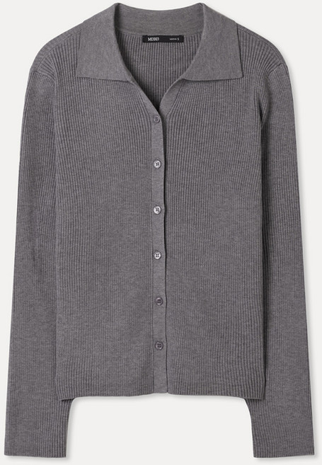 미쏘 여성용 카라넥 골지 가디건