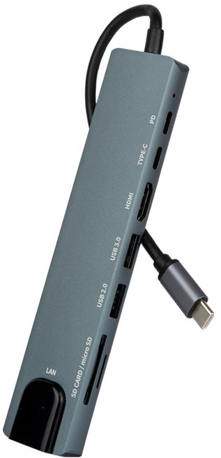 액센 8포트 PD100W 랜포트 미러링 멀티허브 MH11, 그레이, 1개