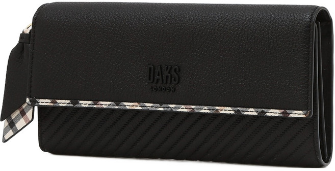 닥스 여성용 버킹엄 로고장식 소가죽 장지갑 DCWA6E221BK