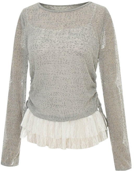 샐리 여성용 셔링슬리브리스니트_I6A-CSE001