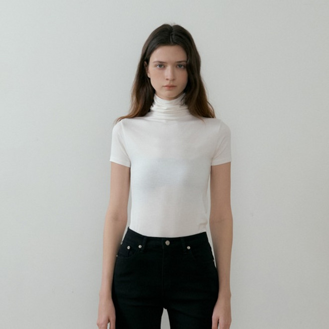 리올그 여성용 밧 숏 슬리브 폴라