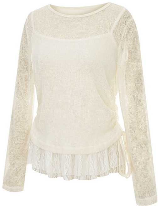 샐리 여성용 셔링슬리브리스니트_I6A-CSE001