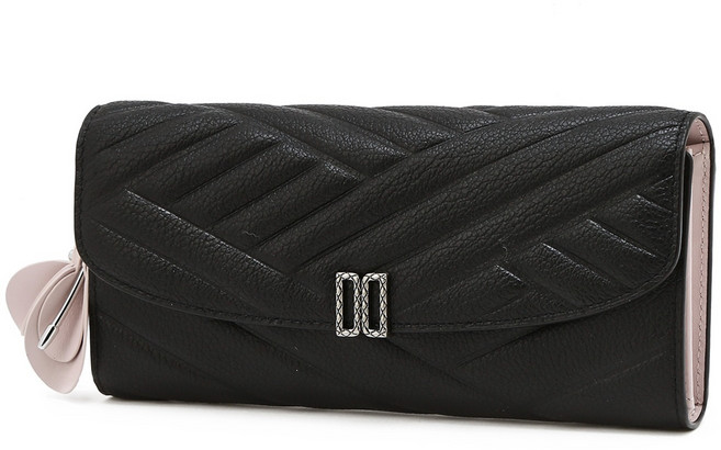 닥스 여성용 CARLISLE FLOWER 칼라일 소가죽 장지갑 DCWA6E762BK