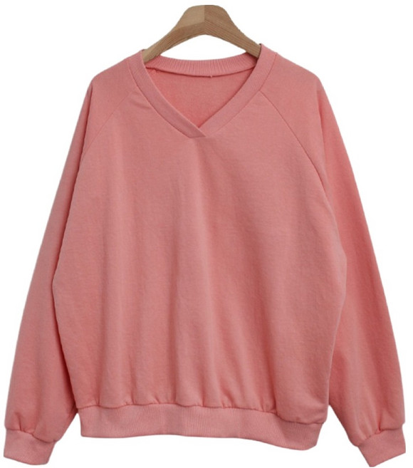 안다로미 절개 라벨브이넥 맨투맨