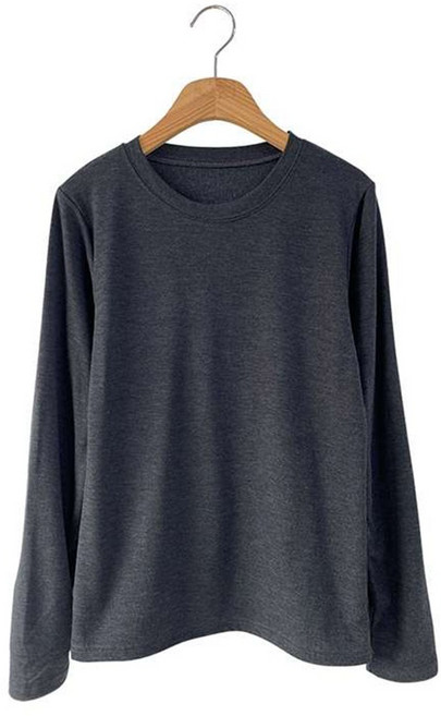 안다로미 여성용 기모 스판 피치라운드 티셔츠