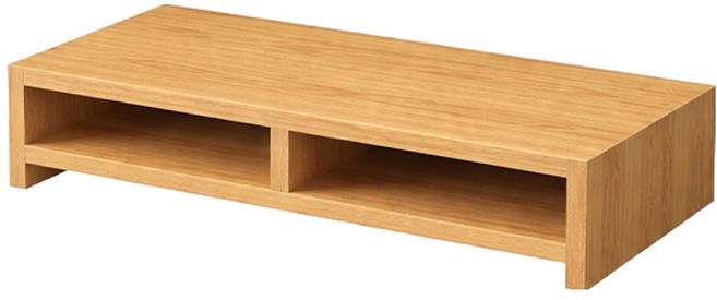 Mabsoshop 簡約桌面整理 MDF 收納螢幕架 2層 HR2614, 黑色