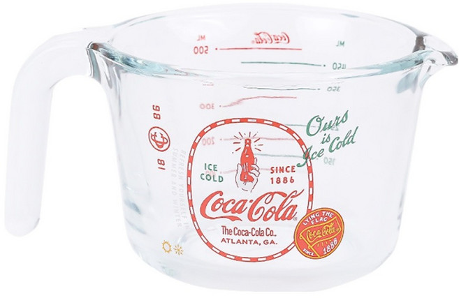 릴팡 코카콜라 계량컵, 혼합색상, 1개, 500ml