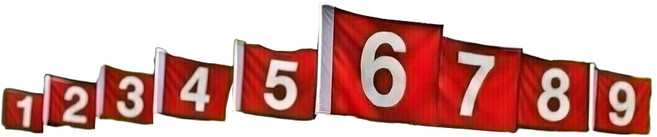 골프깃발깃대 파크 그라운드깃발 9종 세트, 빨강 + 흰색, 1세트