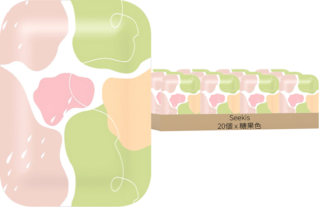 Seekis 蒸汽熱敷艾草暖足貼 糖果色, 20個