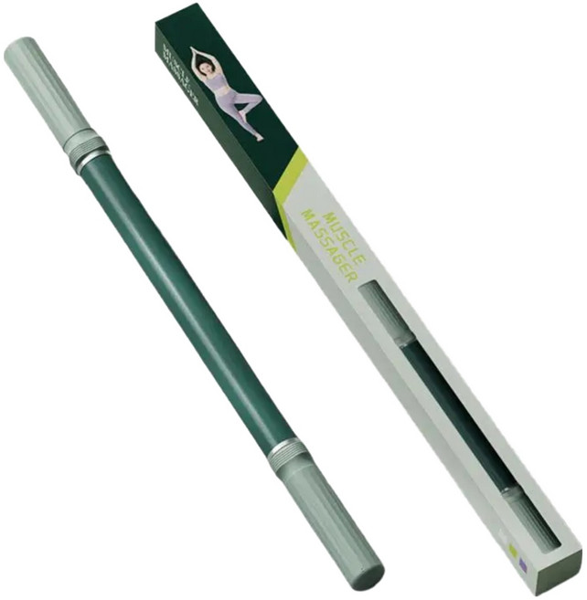 624C 근막이완 근육 릴렉스 셀프 마사지 스틱, 그린, 1개