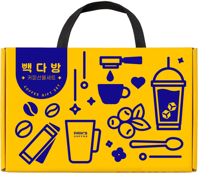 TBK 빽다방 커피 선물세트, 1세트, 스위트블랙 20p + 아메리카노 20p + 커피믹스 20p