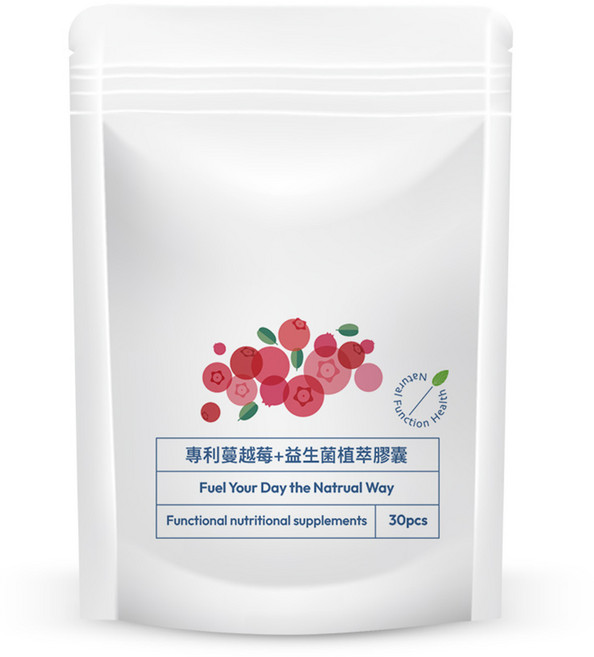 Vira 維拉 專利蔓越莓 + 益生菌植萃膠囊 400mg, 1個, 30顆