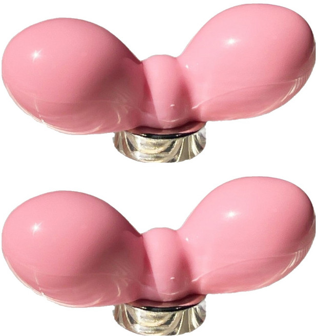 보미프 구형 자석 후크 마그넷 리본 볼, 핑크 리본, 2개