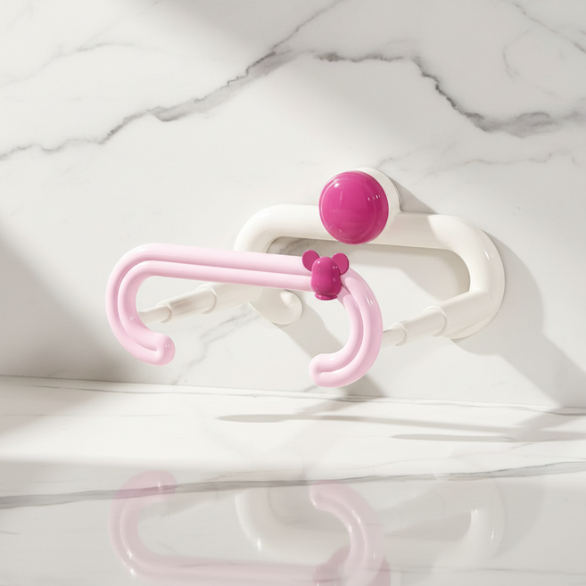 조인메이드 흡착식 다용도 욕실걸이, 밀크핑크, 1개