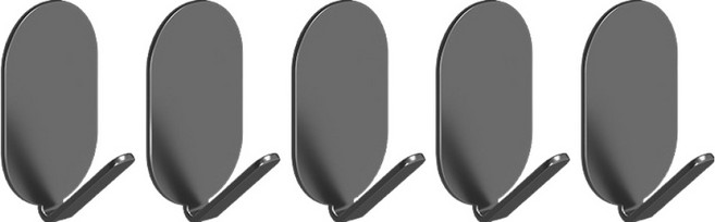 보미프 무타공 접착식 다용도 걸이, 다크그레이, 5개