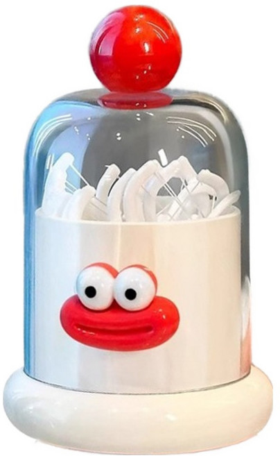 조인메이드 뚜껑 분리형 칸막이 화장대 정리함, 레드, 1개