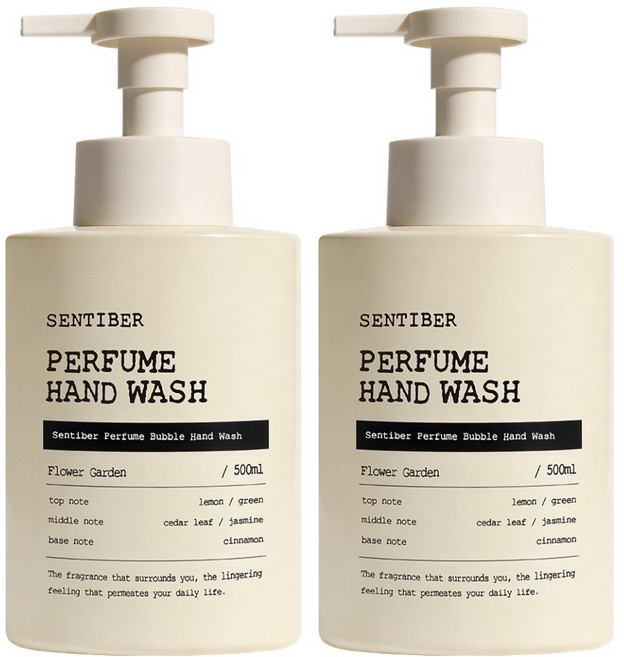 센티베르 퍼퓸 버블 대용량 핸드워시 플라워가든, 2개, 500ml