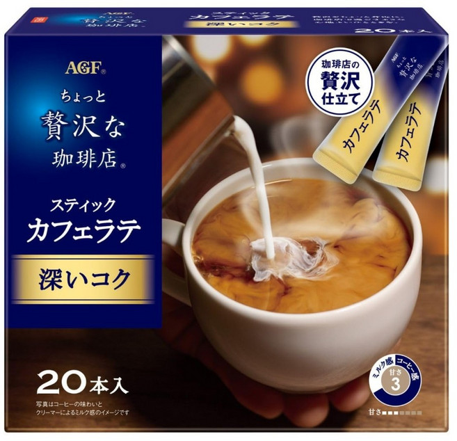 AGF 奢華的咖啡店 咖啡拿鐵 濃厚風味, 6.3g, 1個, 20個裝