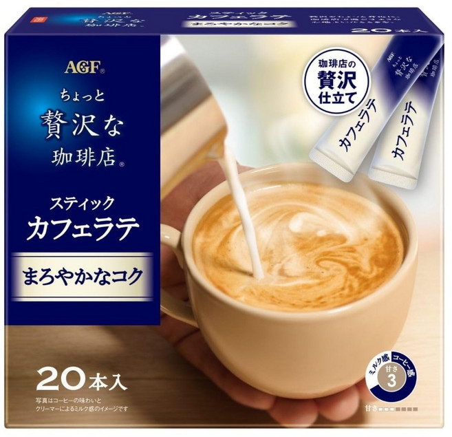 AGF 微奢華咖啡店 咖啡拿鐵 柔和濃郁風味, 6.3g, 1盒, 20入