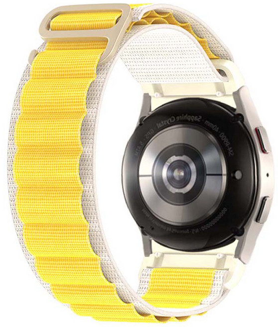 JELLY.TIGER Galaxy Watch Alpine Loop 錶帶 翼型 20mm, 黃色線條, 1個