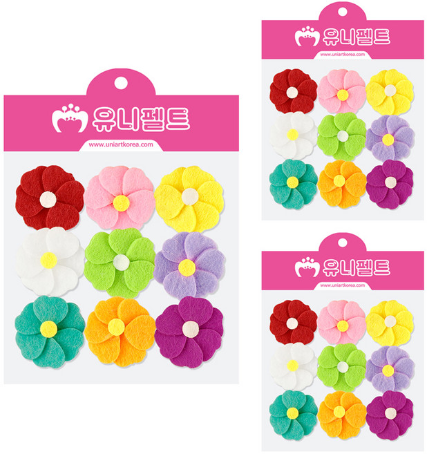 (주)유니아트 3500 신형 펠트, 꽃, 3개