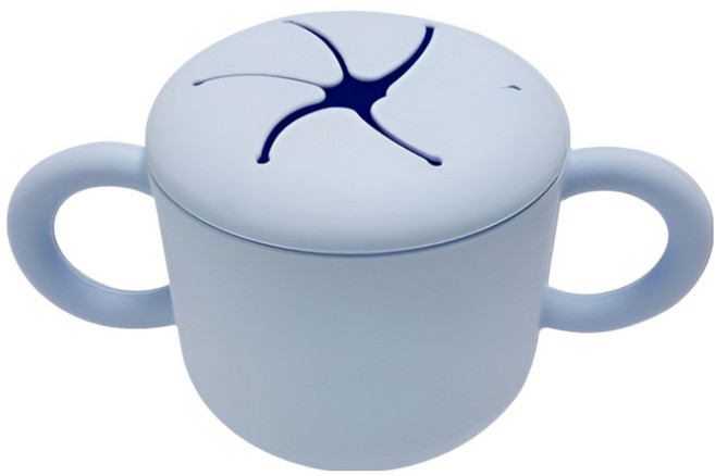 빅벅 아기 흘림방지 스낵컵, 블루, 1개