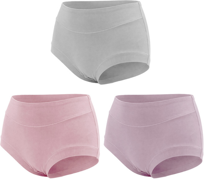 GIAT 吉亞特 石墨烯 + 鋅抑菌中低腰內褲 寬腰素面款 3件組 530856, 灰色 + 粉色 + 藕色