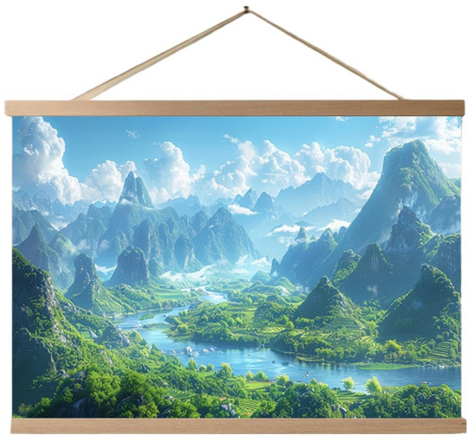 Baide 療癒青山 自然風景 電箱 配電箱 遮蔽掛布 海報, 青山 C款