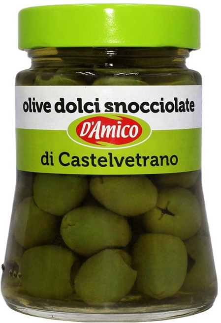 D'Amico 醃漬綠卡斯特爾維特拉諾橄欖, 290g, 1個