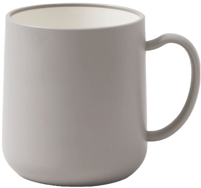 모바이브 파스텔컬러 손잡이 욕실 양치컵, 그레이, 1개