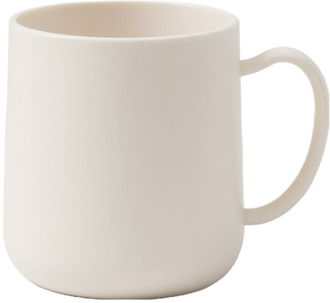 모바이브 파스텔컬러 손잡이 욕실 양치컵, 화이트, 1개