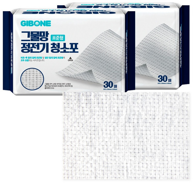 기본에 그물망 정전기 청소포 표준형 30p, 2개