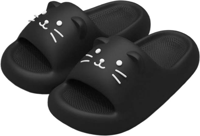 코다치프 말랑말랑 PVC 쫀득욕실화, 검은색, 1개