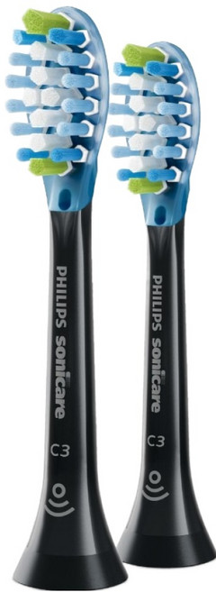 PHILIPS 飛利浦 韓國 C3 頂級護理牙刷刷頭 黑色, HX9042/91, 2個